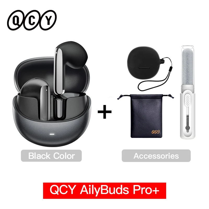 QCY HT10 AilyBuds Pro+ ANC Wireless Earphones – Hi-Res Audio with LDAC, Bluetooth 5.3, 6-Mic AI HD Call, Multipoint Connection