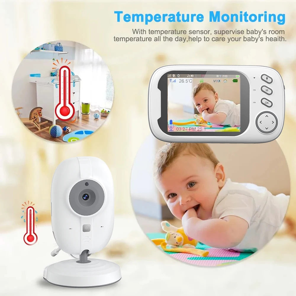 3.5-Inch Video Baby Monitor with Camera – Wireless LCD Nanny Cam, Two-Way Audio Talk, Better Than VB603 Electronic Babysitter