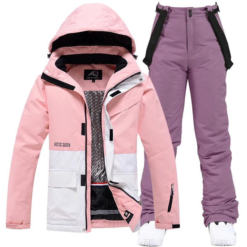 Men & Women Snow Suit Set – Warm -30°C Ski Jacket and Pants, Fashion Winter Snowboarding Clothing, Unisex