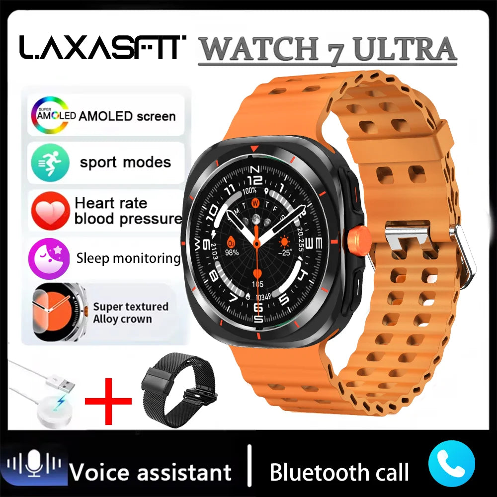 ساعة LAXASFIT GT7 Ultra Smart Watch 2025 - جهاز تتبع اللياقة البدنية والصحة متعدد الوظائف للرجال والنساء، هدية للعطلات