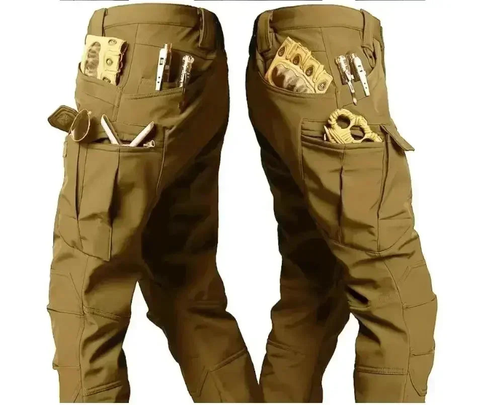 Taktisches Softshell-Winterset für Herren – Winddichter, wasserdichter, warmer Kampfanzug mit mehreren Taschen, Tarnmuster für die Jagd