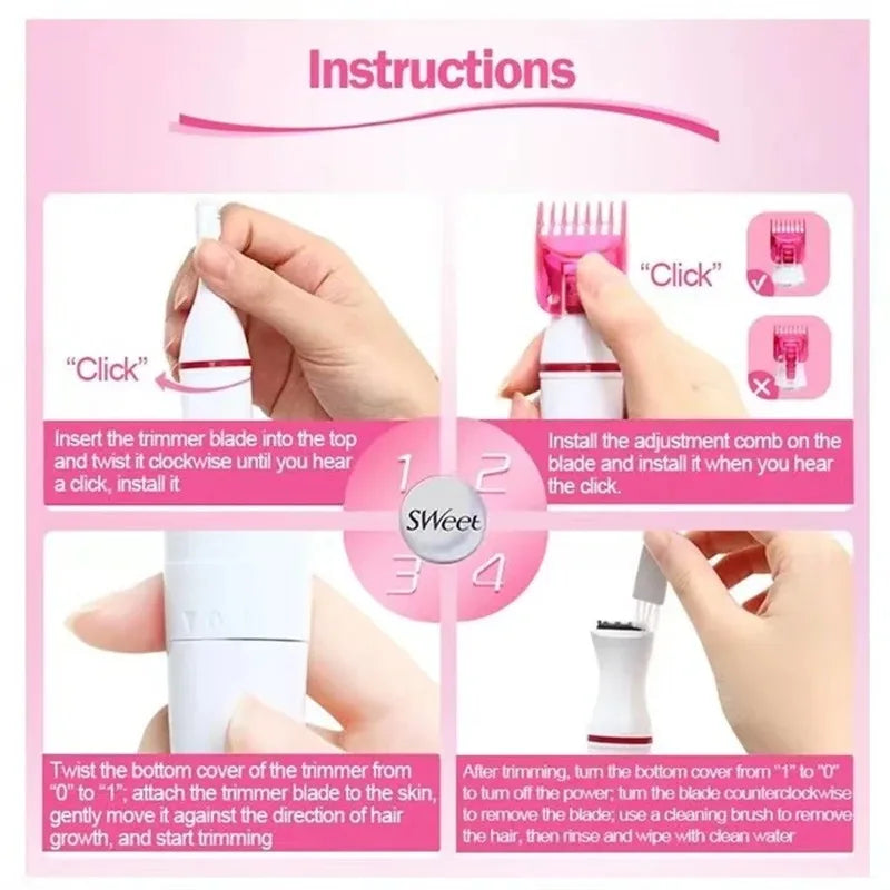 Women’s Electric Razor – Rechargeable Lady Shaver & Epilator with Stainless Steel Foil Blade