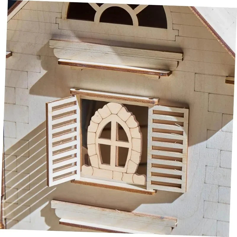 25pcs Miniature Window & Door Accessories – DIY Wooden House Decor, Mini Furniture & Figurine Props