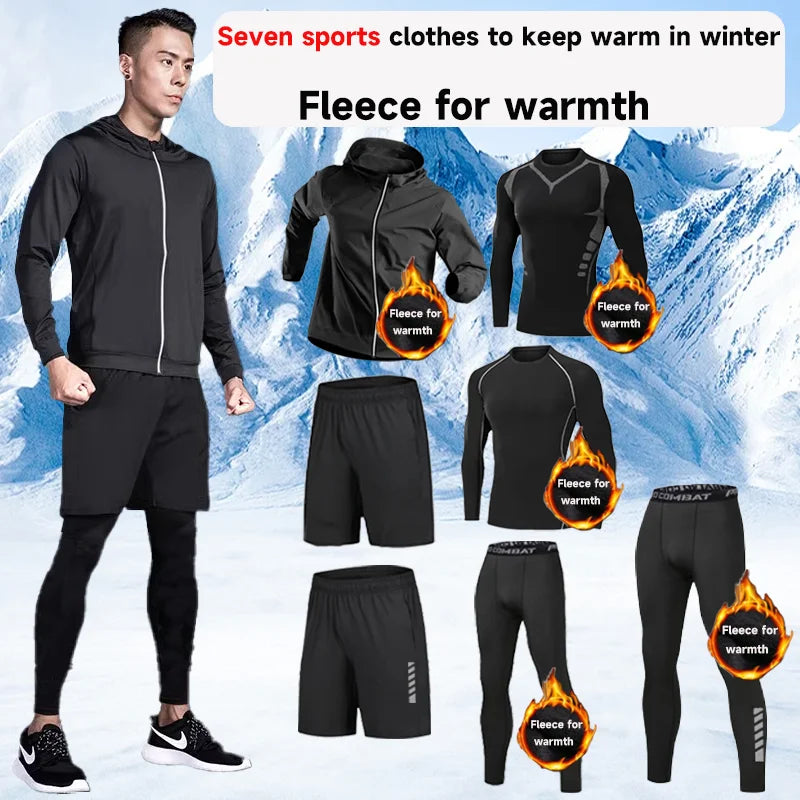 Men's Winter Fitness Set | Warm Compression Sports Underwear – Quick-Dry Running & Training Gear