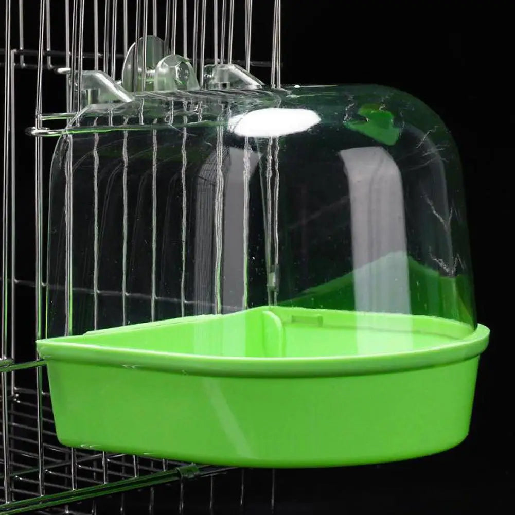 Clear Hanging Bird Bath – Cage Bathtub for Parakeets, Canaries, Budgerigars & Cockatiels