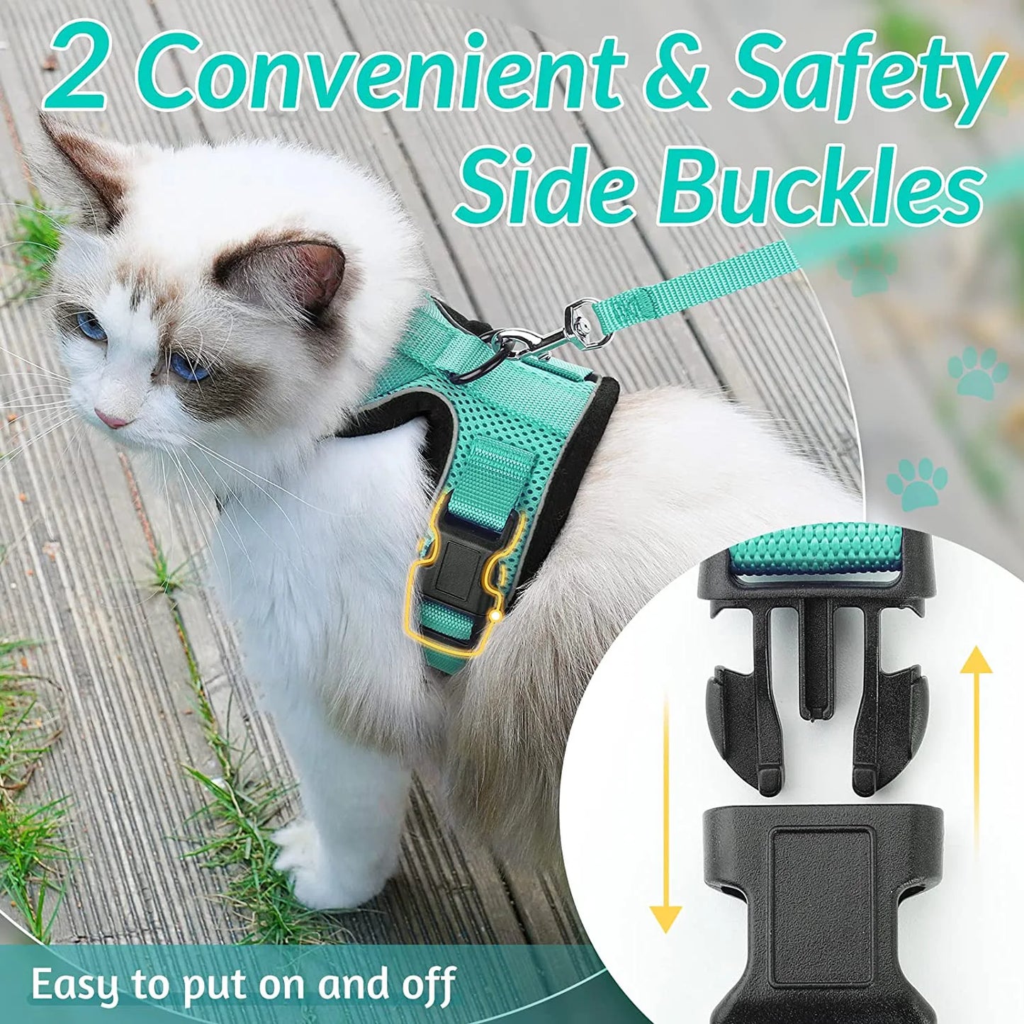 Cat Harness & Leash Set – Escape-Proof Soft Adjustable Vest for Walking