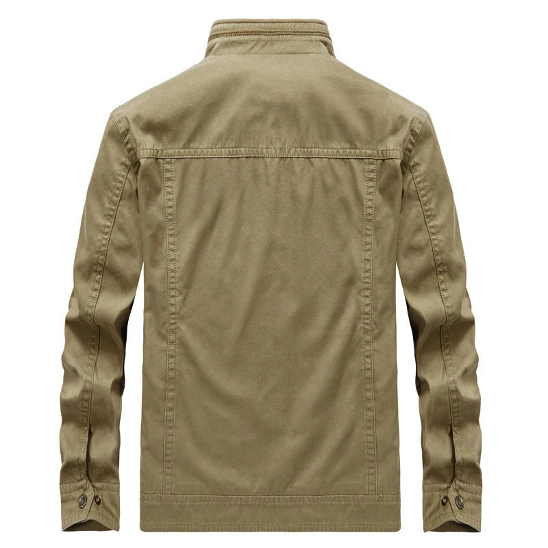 DIMUSI Men’s Autumn Bomber Jacket – Casual Cotton Tactical Windbreaker Military Coat