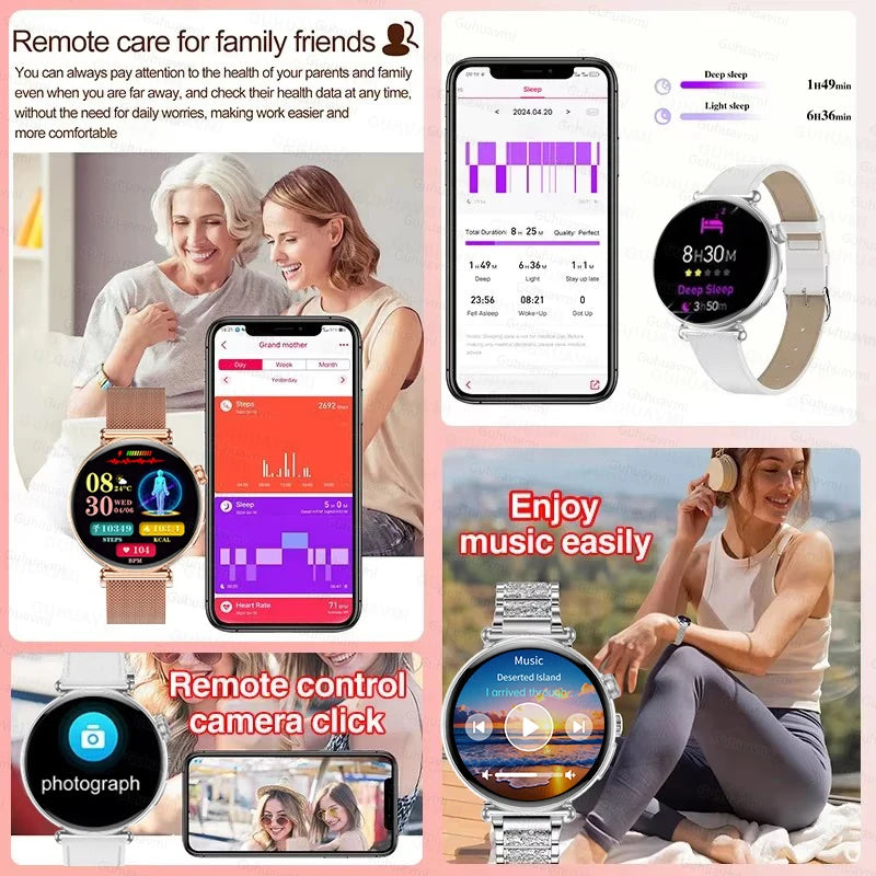 Women Smartwatch – 1.32″ AMOLED Screen, Call & ECG, Blood Pressure Monitoring, AI Dial, Sport & Health Smart Watch