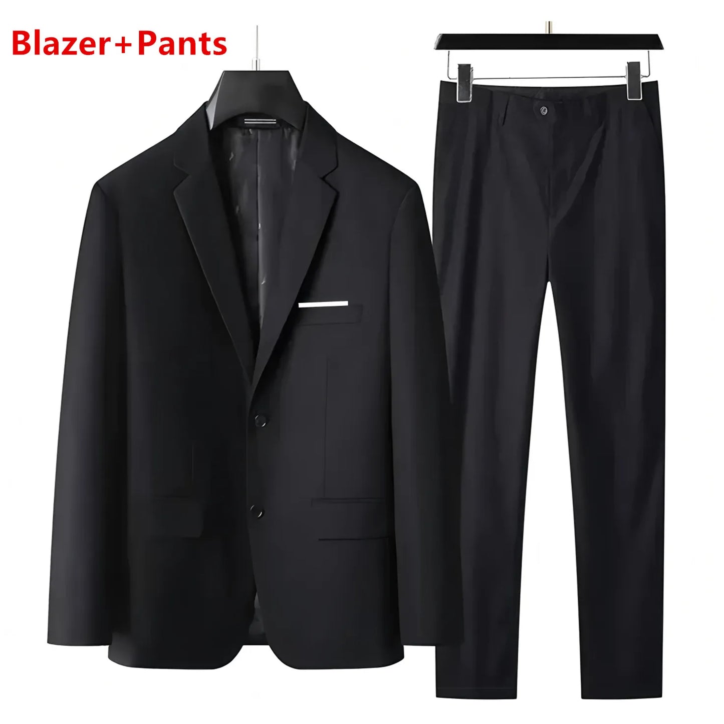 Men's 3-Piece Gentleman Suit – British Style Solid-Color Business & Wedding Outfit