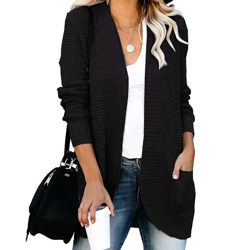 Fashion Women Cardigan Autumn Harajuku Knitted Sweater Basic Jacket Thin Streetwear Outerwear