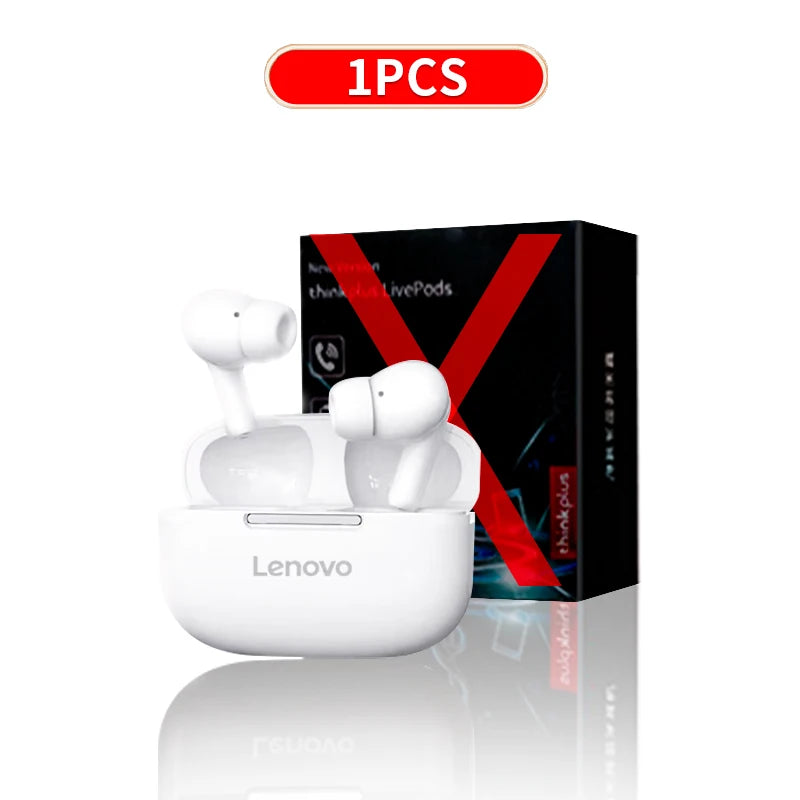 سماعات بلوتوث أصلية من Thinkplus - سماعات أذن لاسلكية مزودة بميكروفون، ونظام ستيريو هاي فاي، وتحكم باللمس