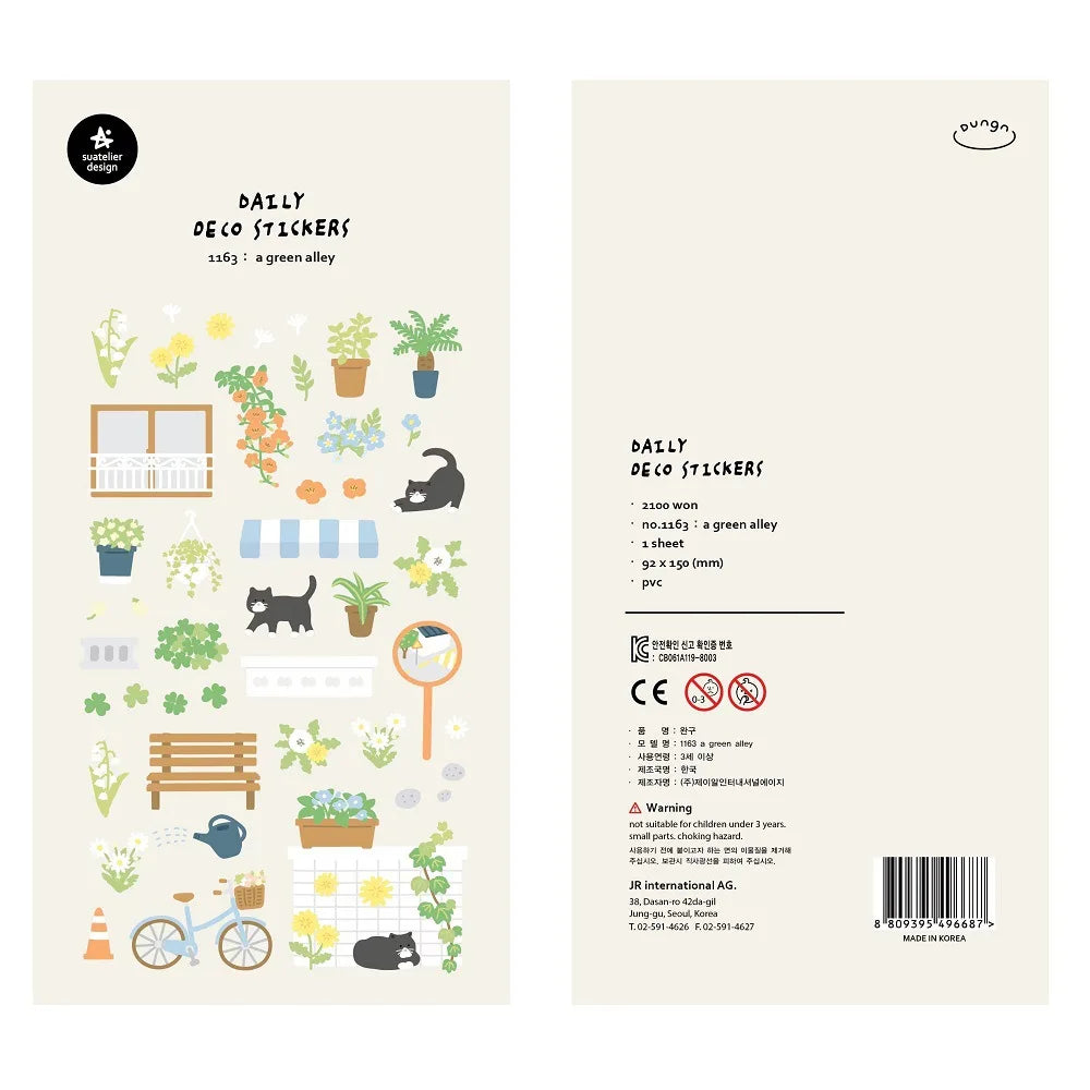 ملصقات يومية كورية كاواي من سواتيلييه - مجموعة ديكورات مكتبية أصلية للقصاصات اليدوية والمجلات