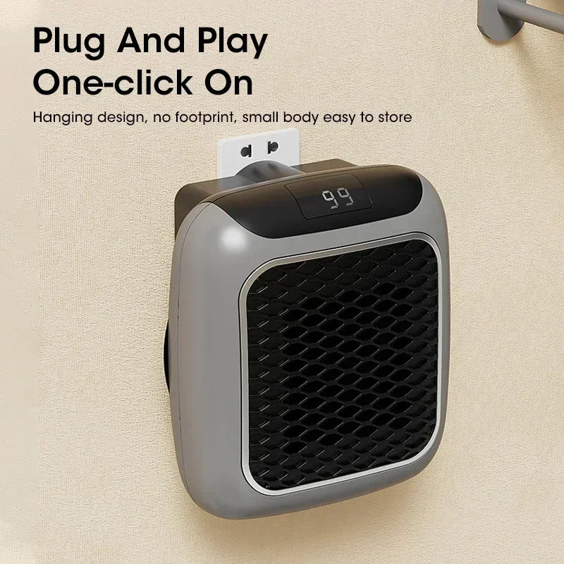 سخان كهربائي محمول بقوة 800 واط - مروحة تسخين سريعة مع جهاز تحكم عن بعد للحمامات وغرف النوم في الاتحاد الأوروبي