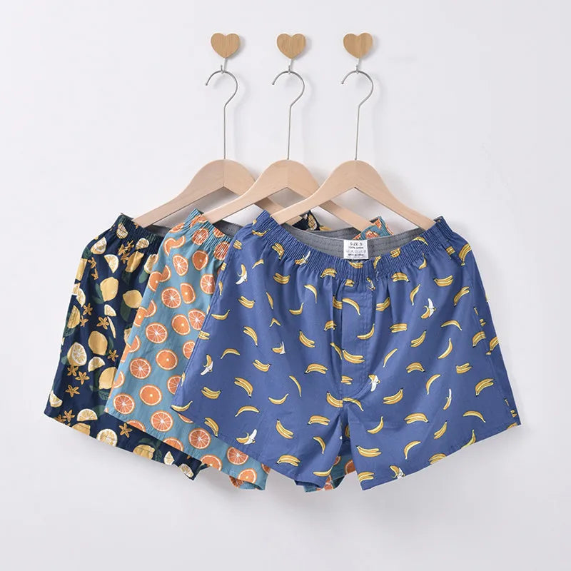 3PCS Men's Cotton Boxer Shorts | Loose Comfortable Arrow Pants Style Underwear | Homewear Boxers