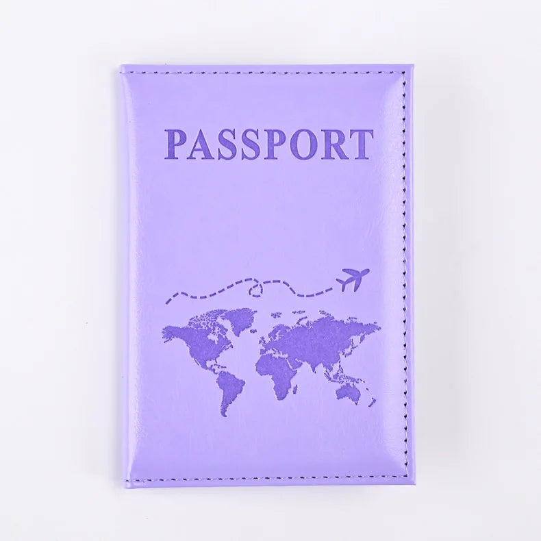 Colorful PU Passport Holder – Travel Wallet for Tickets & Credit Cards