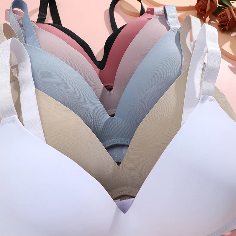 FINETOO Women’s Seamless Push Up Bra Wireless Breathable Thin Gathered Underwear