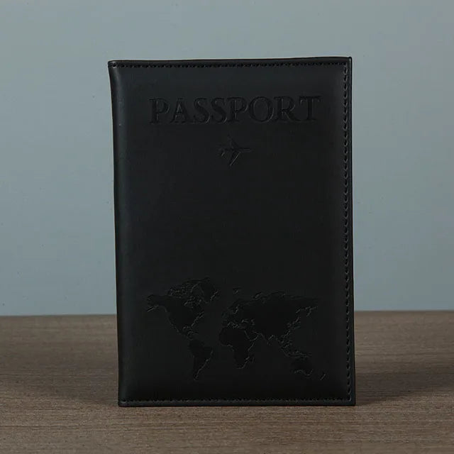 World Map Passport Cover – Hot Stamping Travel Case for Men & Women