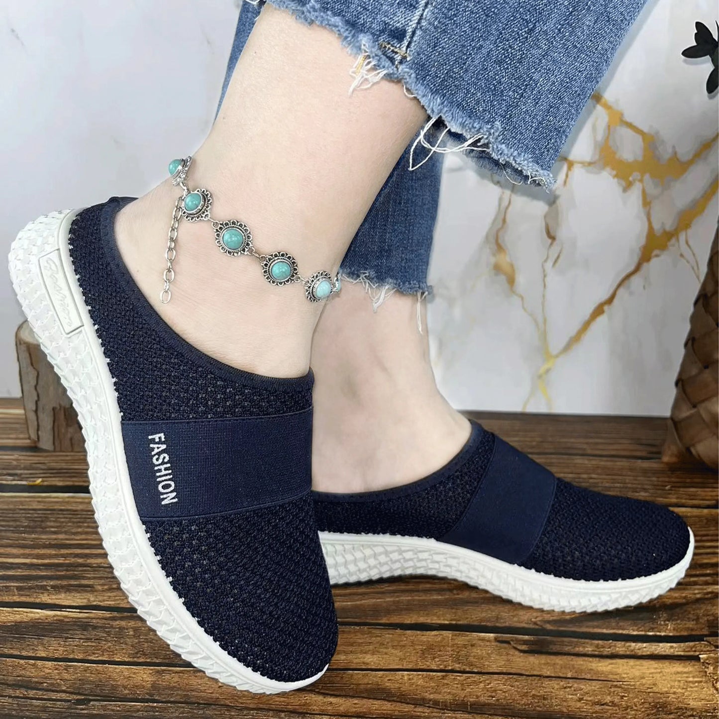 Women’s Solid Color Mules – Soft Sole Platform Slip-On Walking Shoes