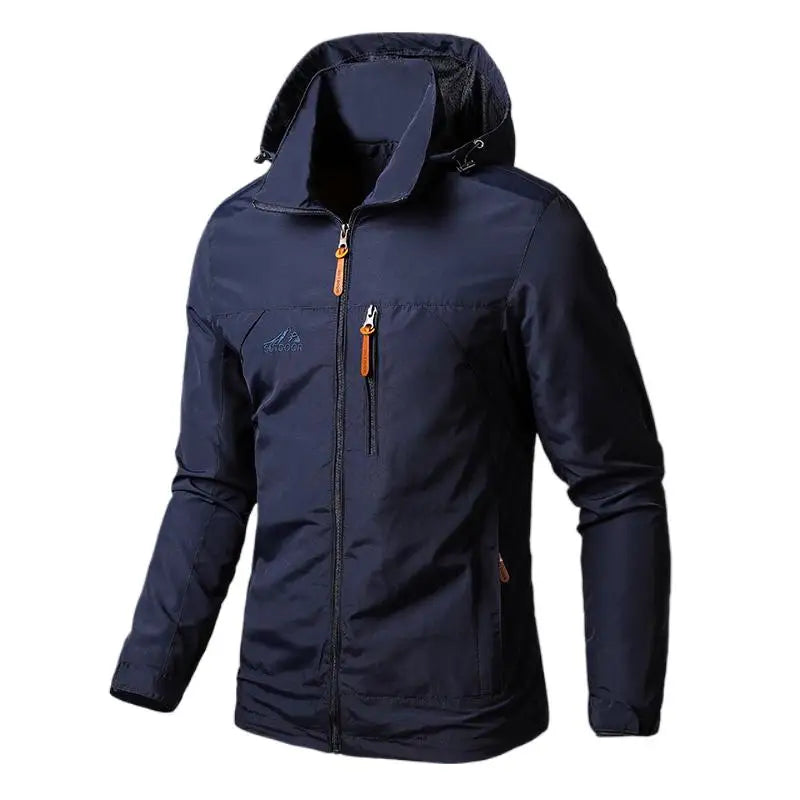 Men’s Waterproof Windbreaker Jacket – Military Hooded Combat Coat for Autumn Outdoor Hiking & Biking