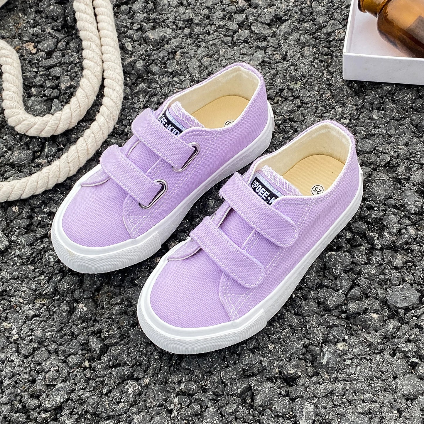 Spring & Autumn Kids Canvas Shoes | Solid Color Soft Sole Skateboard Sneakers for Boys & Girls