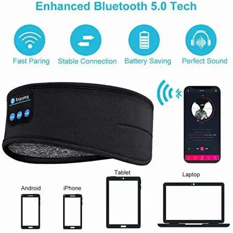 Bluetooth Sleep Mask with Headphones – Wireless Music Eye Mask for Comfortable Side Sleeping