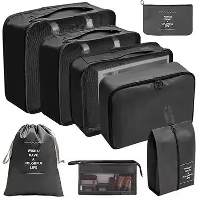 Travel Organizer Set | 8-Piece Suitcase Packing Cubes & Luggage Storage Bags for Clothes and Shoes