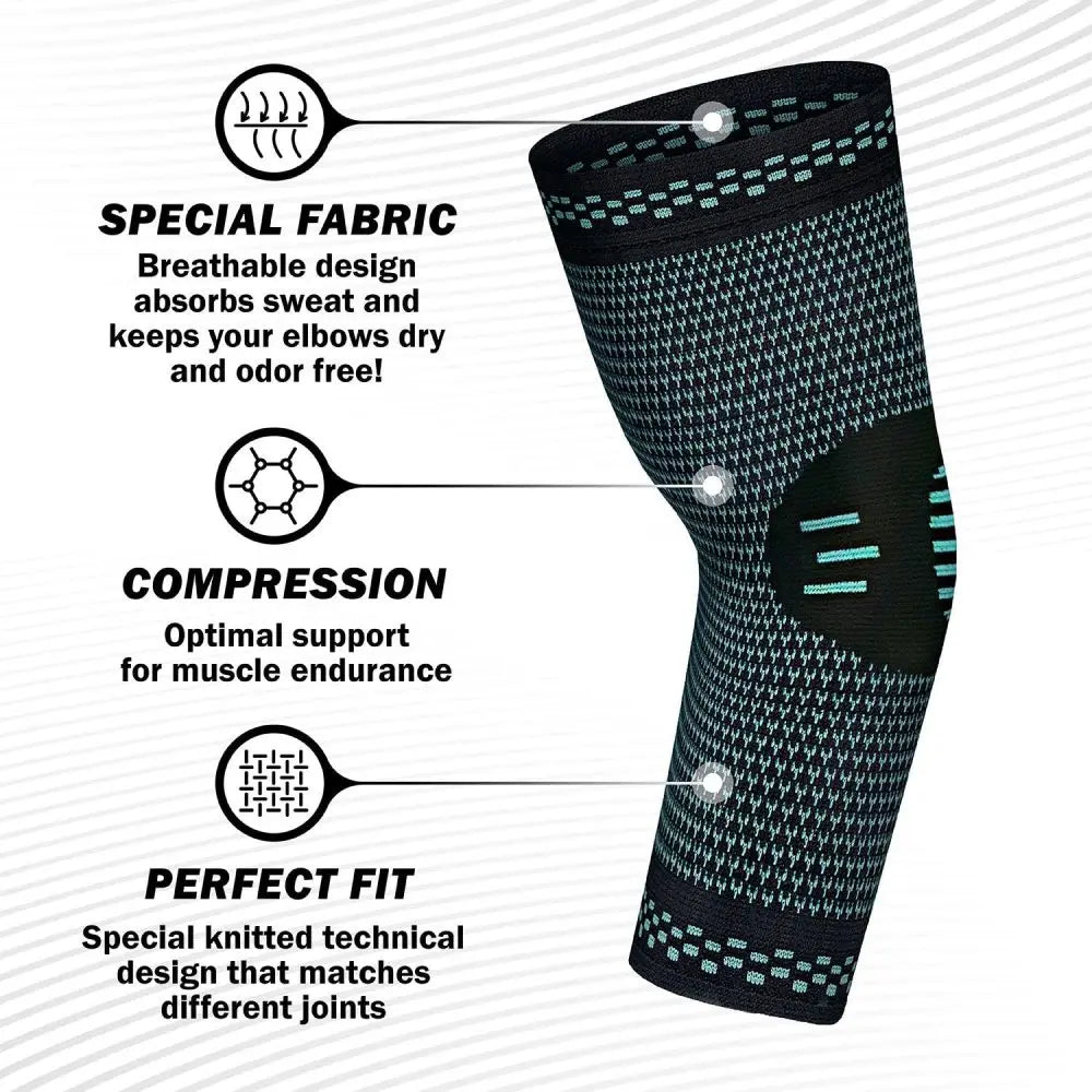 Elastic Elbow Brace | 1PCS Breathable Compression Arm Sleeve – Sports Support & Safety Pad