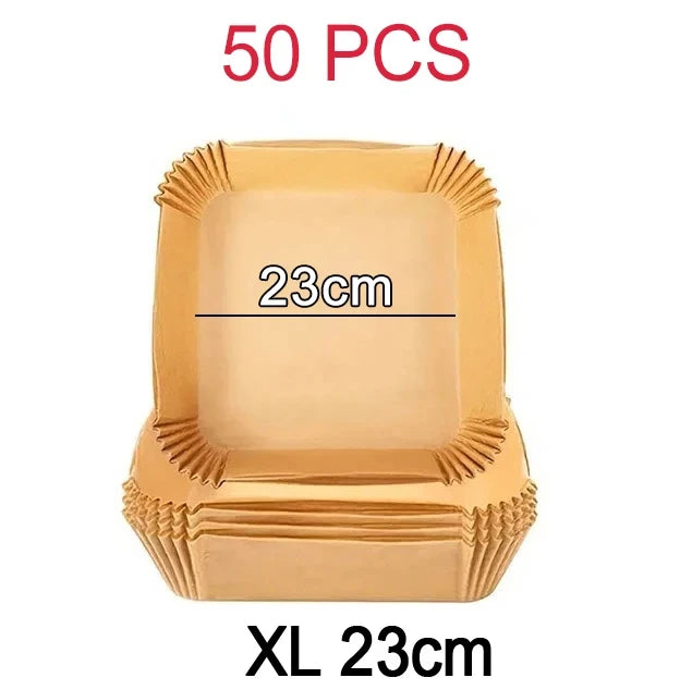 بطانات ورقية للاستخدام مرة واحدة في مقلاة الهواء - صواني خبز غير لاصقة مربعة ودائرية لكوسوري ونينجا