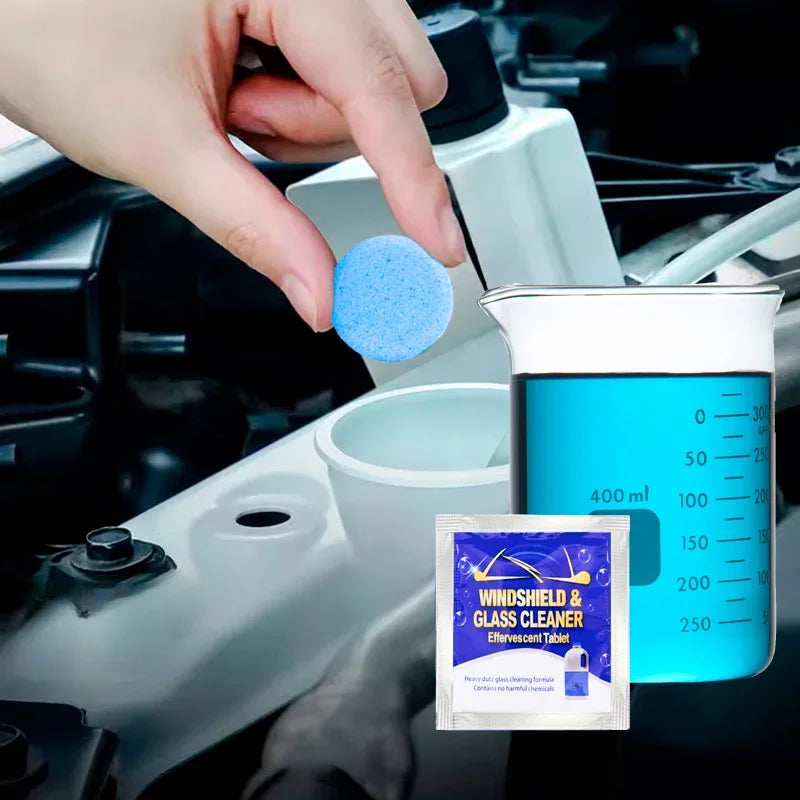 All-Season Windshield Washer Effervescent Tablets – Solid Concentrate, Shellac-Free Formula