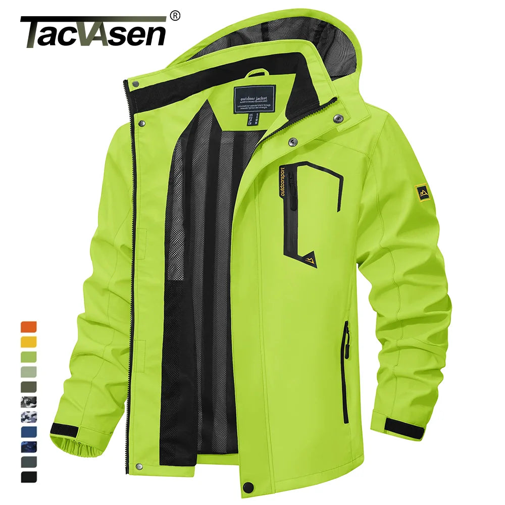 TACVASEN Men’s Spring Autumn Lightweight Jacket – Mesh-Lined Waterproof Outdoor Windbreaker