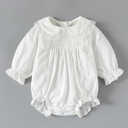 Baby Girl Romper Set Long Sleeve Cotton Korean Style Outfit with Hat 0-24M