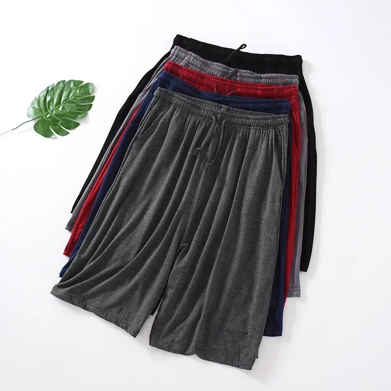 Men's Modal Pajama Shorts | Summer Thin Five Point Loose Home Pants | Casual Large Size Sleepwear & Beachwear