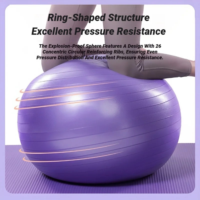 PVC Yoga Ball | 45–95CM Thickened Explosion-Proof Pilates & Fitness Balance Ball for Home Gym