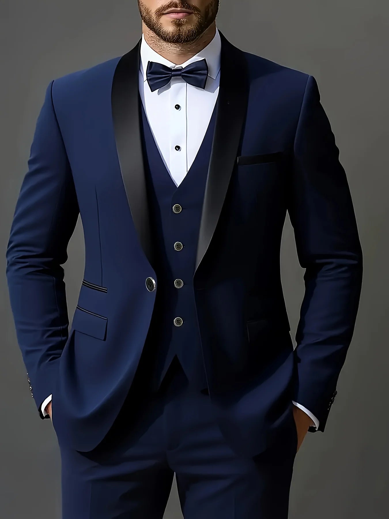 Men's 3pcs Suit Set – Jacket, Vest & Pants for Weddings, Parties & Formal Occasions