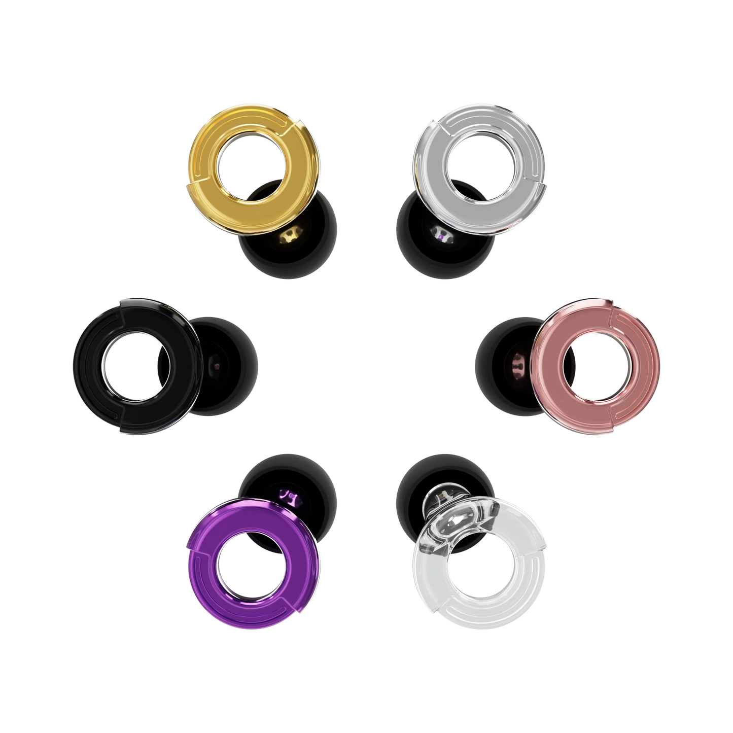 سدادات أذن حلقية هادئة - سدادات أذن سيليكون عازلة للضوضاء للنوم والسباحة وركوب الدراجات النارية والاستخدام اليومي