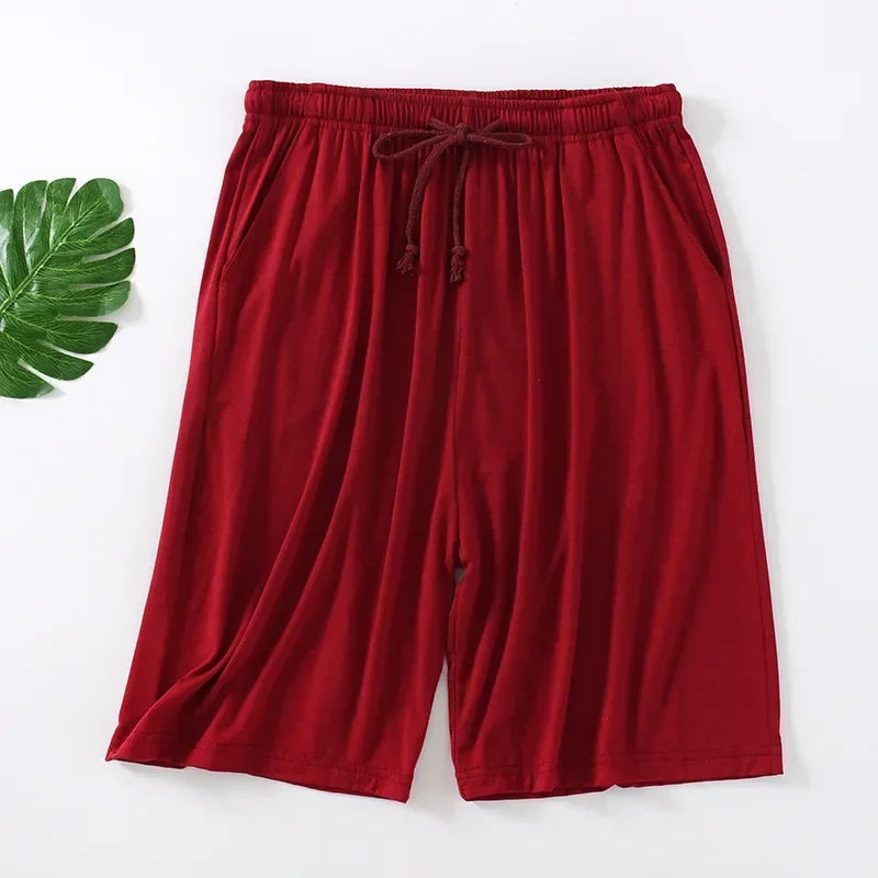 Men's Modal Pajama Shorts | Summer Thin Five Point Loose Home Pants | Casual Large Size Sleepwear & Beachwear