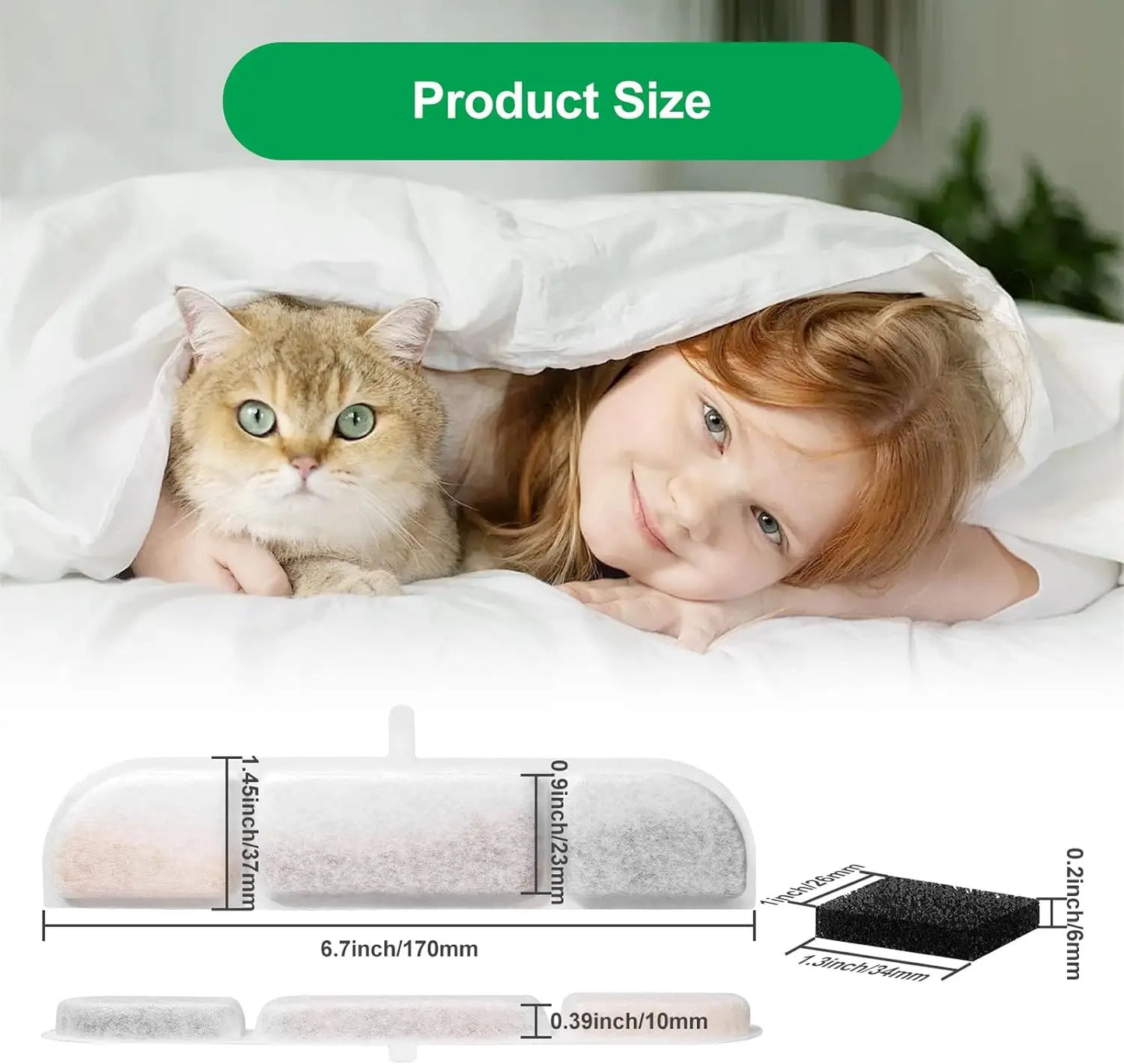 Multi-Pack Pet Water Fountain Filters – Replacement Filters for Cat & Dog Water Dispensers (6/12/16/20/24 pcs)