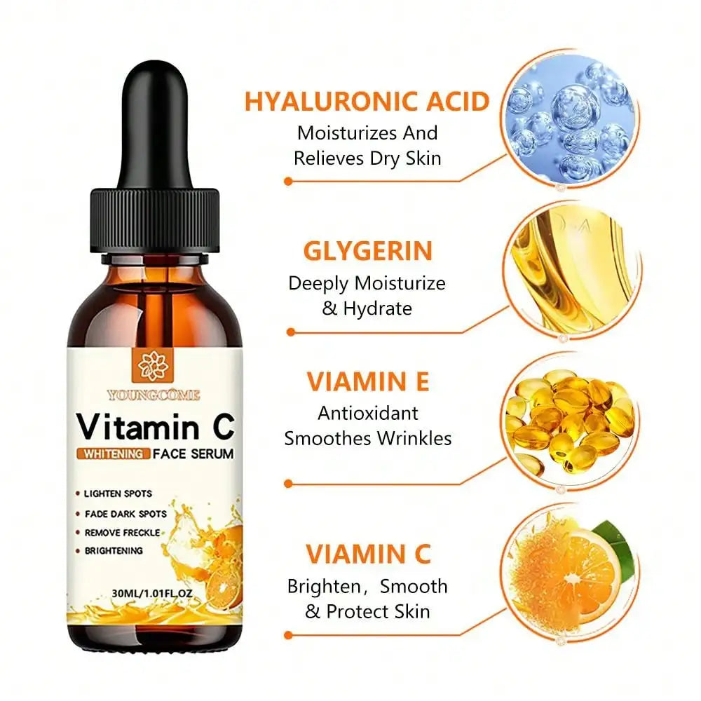 Vitamin C Facial Essence – Dark Spot Remover with Hyaluronic Acid, Anti-Aging & Moisturizing Face Serum (30ml-50ml)