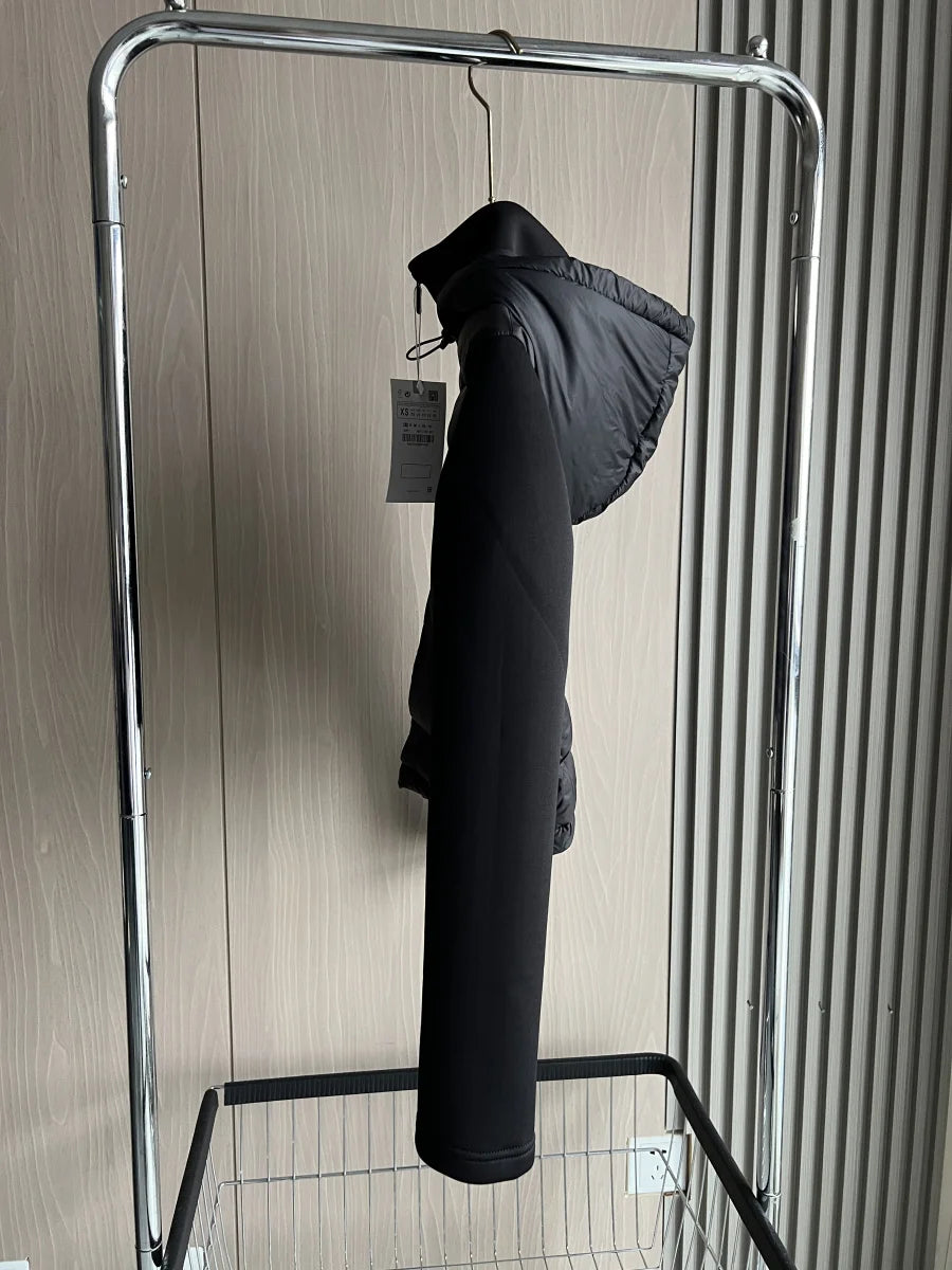 2025 Winter Women's Lightweight Warm Down Jacket Long Sleeve Zippered Hooded Sports Coat