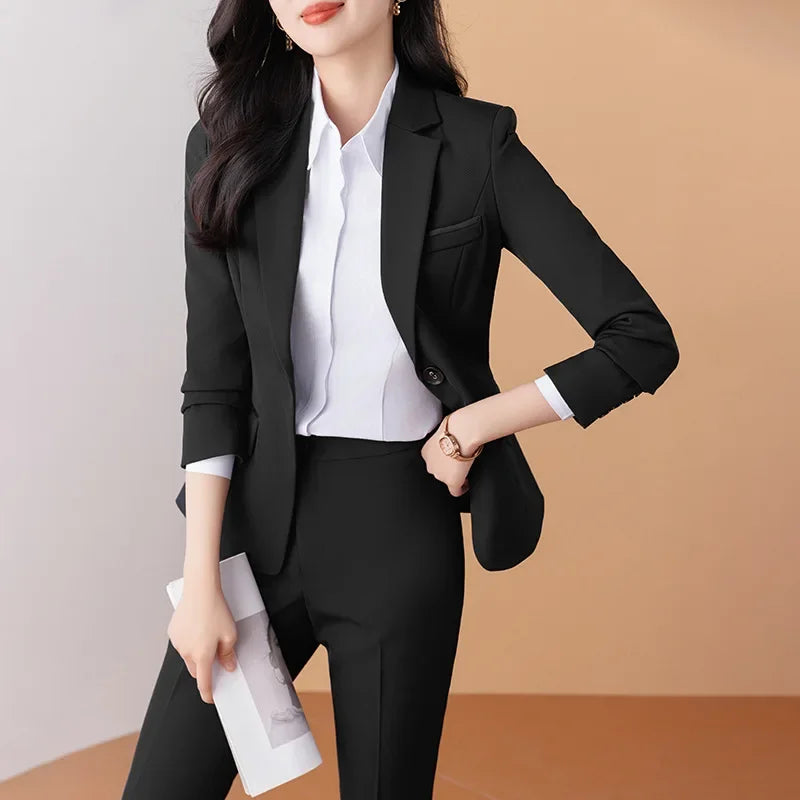Elegant Black Women’s Suit Jacket – Fashionable Professional Office Workwear