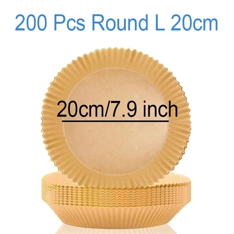 50–300pcs Air Fryer Baking Paper Liners – Disposable Oil-Proof Oven & BBQ Pads