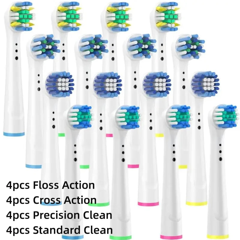 16/20PCS Oral-B Compatible Toothbrush Heads • Replacement Brush Nozzles • Sensitive, Floss & Cross Action Refills