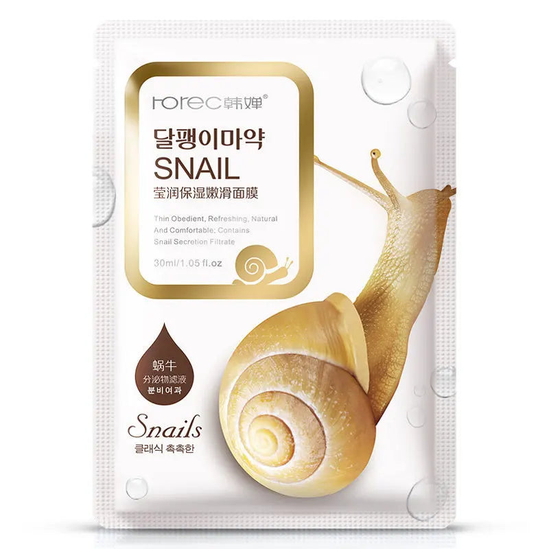 10pcs Snail Moisturizing Face Mask | Hydrating, Oil Control & Korean Skincare Sheet Masks