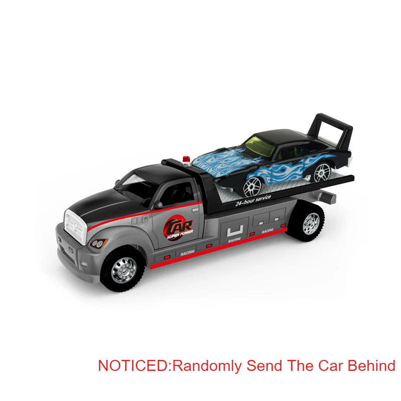 1:64 Alloy Container Trailer Diecast Toy Car – Metal Pull Back Truck Gift