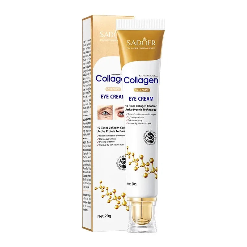 SADOER Collagen Eye Cream – Anti Dark Circles, Eye Bags, Firming & Moisturizing Skincare for Eyes