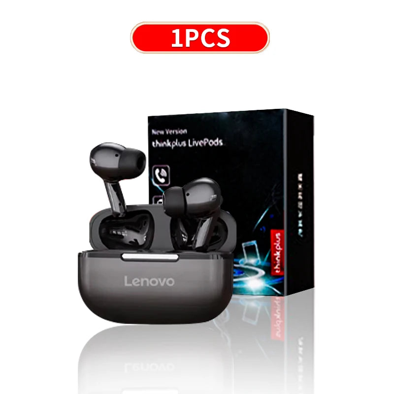 سماعات بلوتوث أصلية من Thinkplus - سماعات أذن لاسلكية مزودة بميكروفون، ونظام ستيريو هاي فاي، وتحكم باللمس