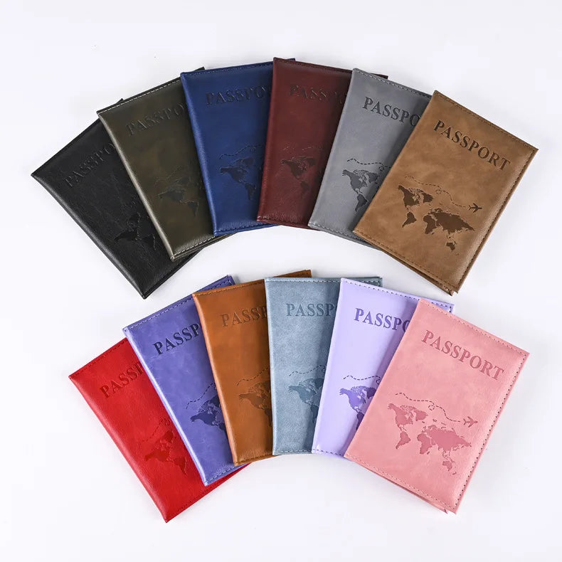 Colorful PU Passport Holder – Travel Wallet for Tickets & Credit Cards