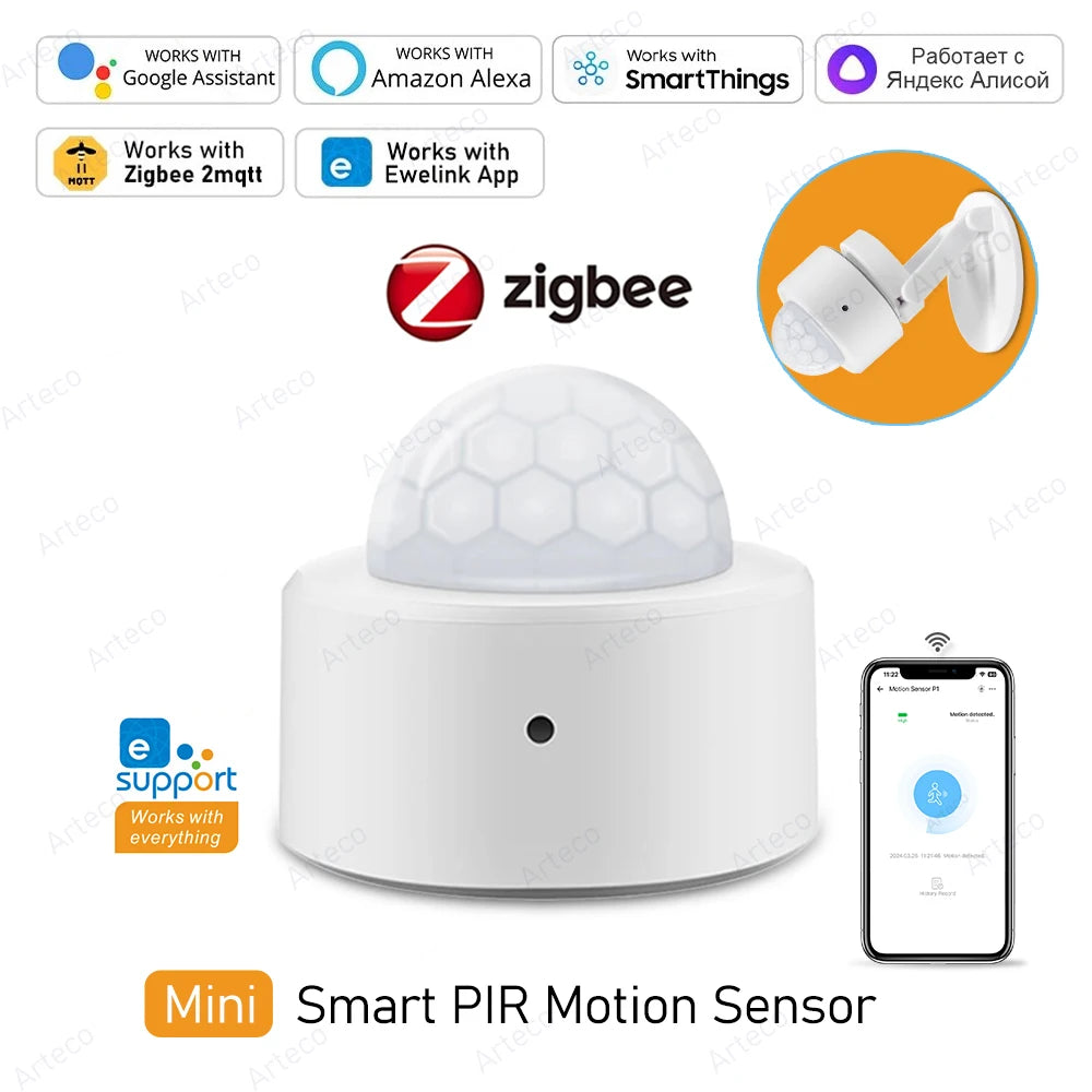مستشعر الحركة الذكي Zigbee 3.0 PIR - كاشف الأشعة تحت الحمراء لجسم الإنسان، إنذار أمان، يعمل مع eWeLink ومساعد المنزل