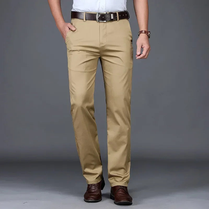 Men's Summer Thin Slim Suit Pants – Fashion Business Casual Cotton Trousers 30-40