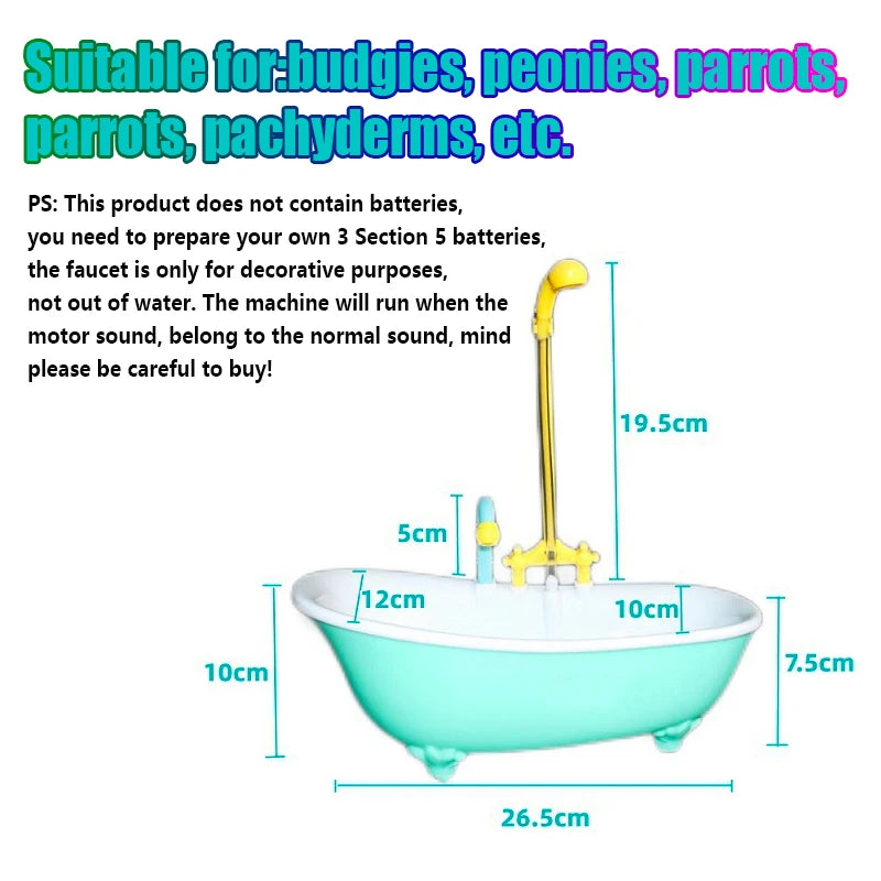 Automatic Bird Bath for Parrots – Smart Shower Bathtub with Water Circulation System | Cage Accessory for Parakeets & Small Birds